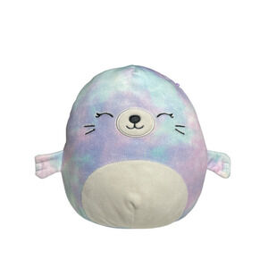 Squishmallow 8” Plush Tie Dyed Seal Tobias Kellytoy RARE 2022/23 Easter Sealife